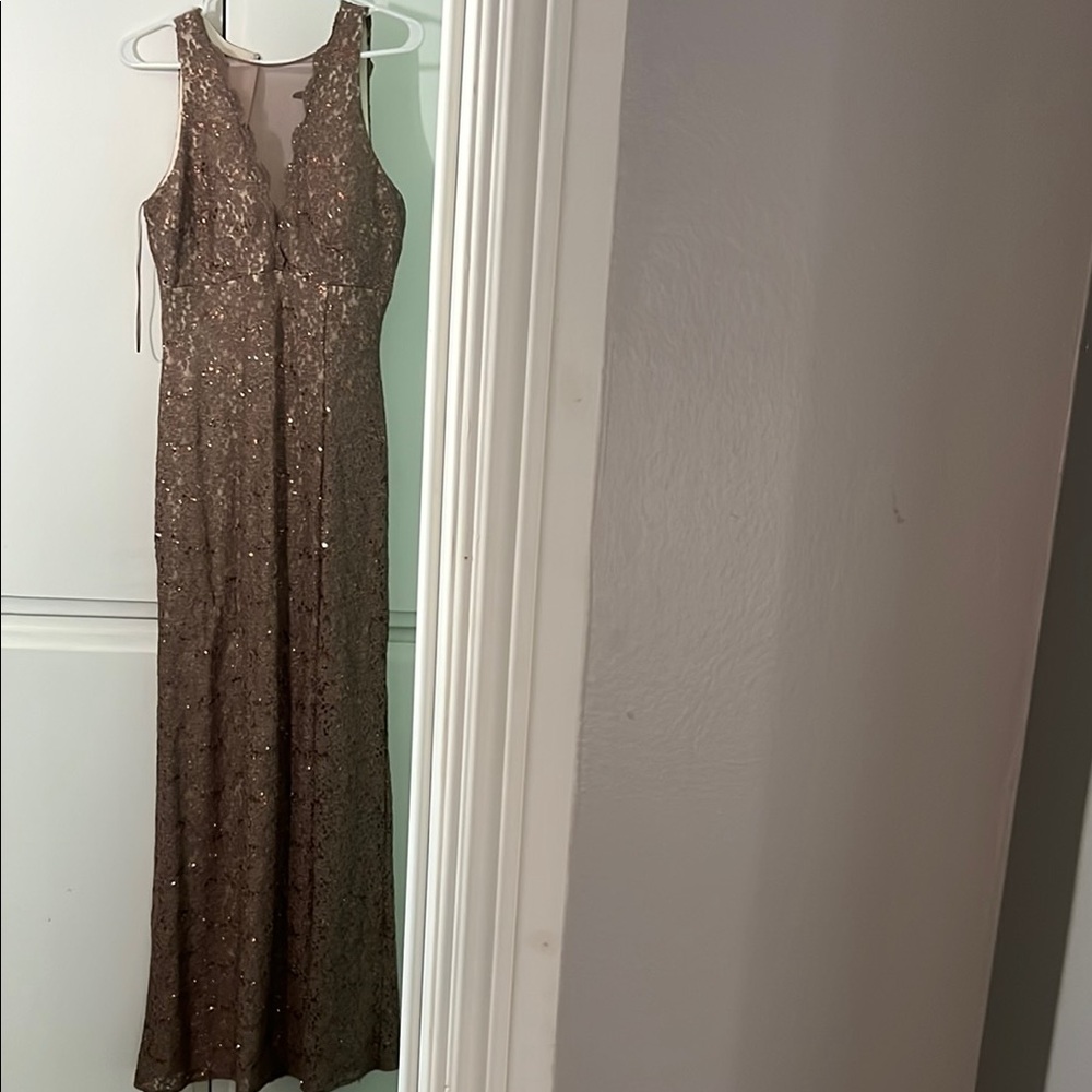 Sophisticated Brown Lace Wedding Dress
